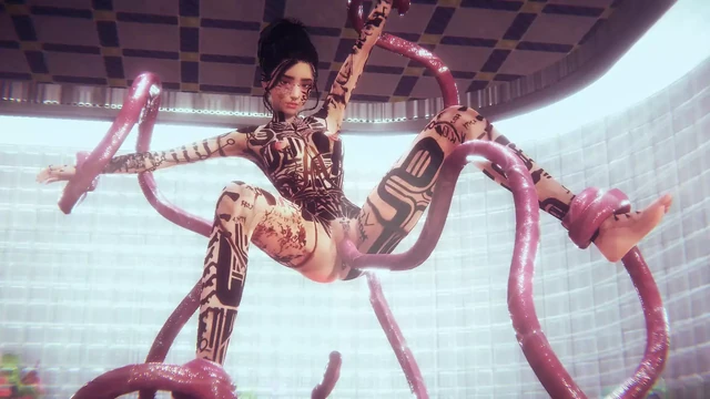 Sansürsüz hentai - tam vücut dövmeli sıcak kız becerdin alır