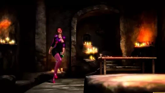 seksi saten bluz kız dans