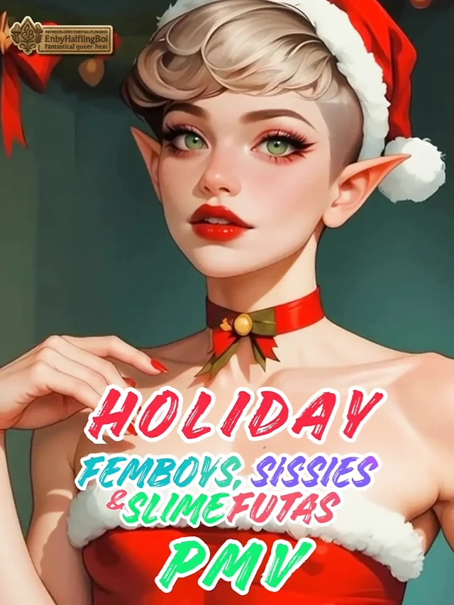 Tatilde femboylar, kadın kılıklı kadınlar ve slime-futas: noel babayı azdırarak baştan çıkar, grup oyun ve slime