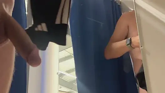 BeENJoY - 2nd very risky video in the booth- grabs twice while jerking off and I open the curtain 3 times completely naked