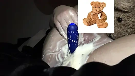 4k-ASMR YOGURT FOOD FETISH- KINKY STEPSISTER MASTURBATES WITH DILDO- CUMFLATION HENTAI-  -ARABIAN SNOWWHITE