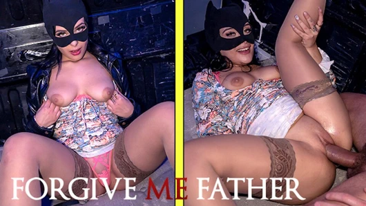 Bebek oral seks verir ve kedi kadın maskeli bir minibüsün arkasında sert sert seks yapar