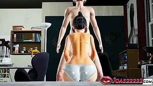 Japon kız ayaka 3 boyutlu animasyonda - büyük yarak için ıslak sakso, elle muamele ve meme sikişi büyük bir boşalmayla sonuçlanıyor