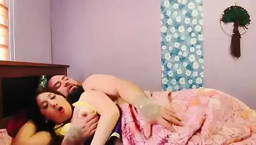My stepfather and I fuck really hard and wildly until he cums inside me.