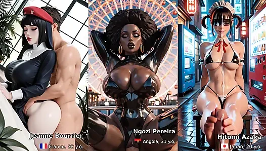 Zenci ve Fildişi vs Asyalı. Kim daha ateşli? Yapay zeka tarafından oluşturulan 4K derlemesi