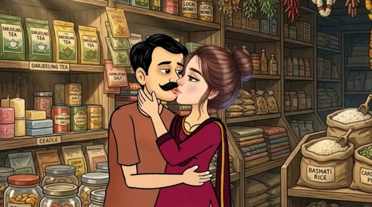 Swati ve dükkan sahibi Ramu'nun komik seksini gösteren çizgi film videosu. Büyük bir penis sikişiyor.