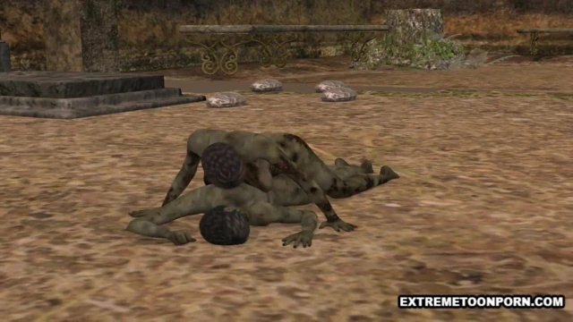 iki 3d zombi lezbiyen babes dalga geçiyor