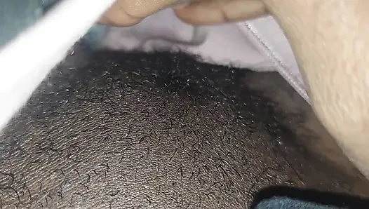 Playing with my wet shaved pussy