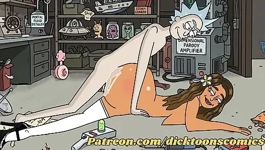 Rick трахает подругу-латину Summer - Rick и Morty, мультяшный хентай