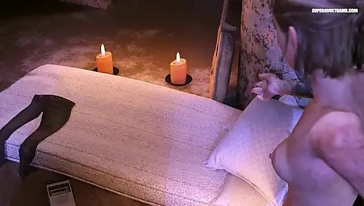 Ellie erkek arkadaşını ıslak bir saksoyla ödüllendiriyor ve yarağına biniyor (3 boyutlu gerçekçi animasyon)