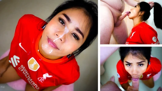 Asya Liverpool fan kaba oral seks ve yüz alır