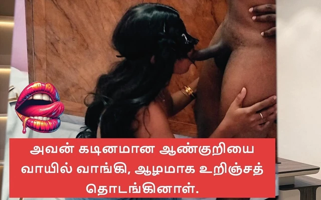 Tamil saç oyunu emiyor ve saçına boşalıyor