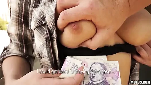 Pickups - Big Natural Rita Peach Gives Stranger a Handjob