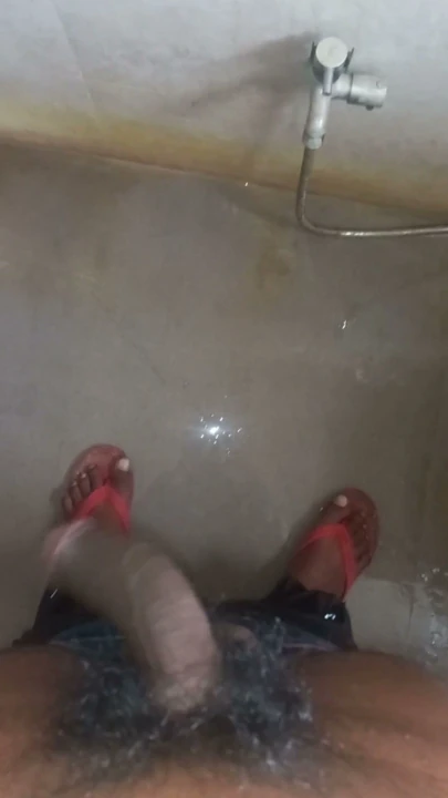 Indian boy jerking off his cock in bathroom | Clip 2