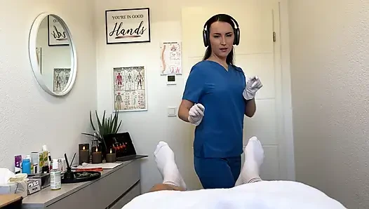 He Came Twice On The Massage Table - Handjob & Blowjob