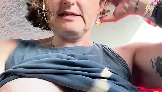 Bare boobies on the bus! My longest naughty video on public transport yet