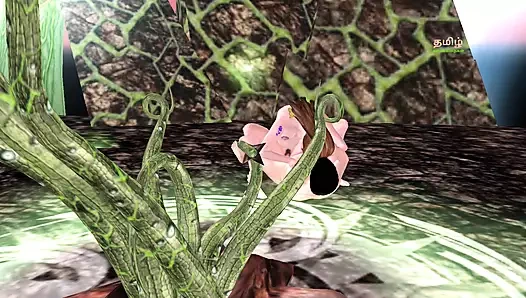 Sevimli bir kızın bir adamın yarağına bindiği animasyonlu 3 boyutlu porno videosu