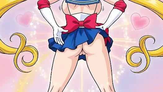 Sailor Moon sıkı kel götlü amcığını sallıyor