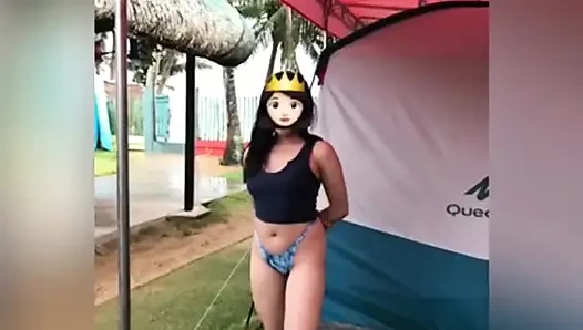 Erkek arkadaş plajdayken çılgın olan arkadaşımla fotoğraf çekimi