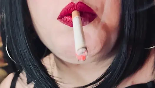 Filthy Cougar Tina Snua Dangles Her Cigarette For You - Smoking Nose Exhales SFW