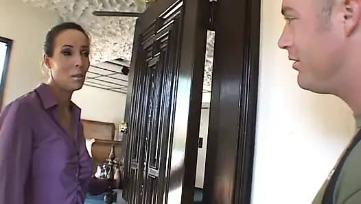 Cheating whore blows neighbor when her husband is away