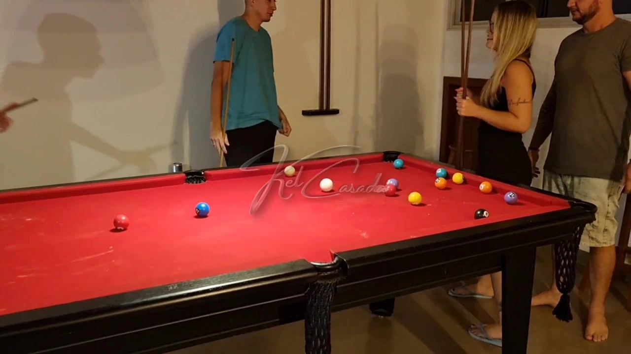 We were teaching the wives to play pool, but we ended up having sex!