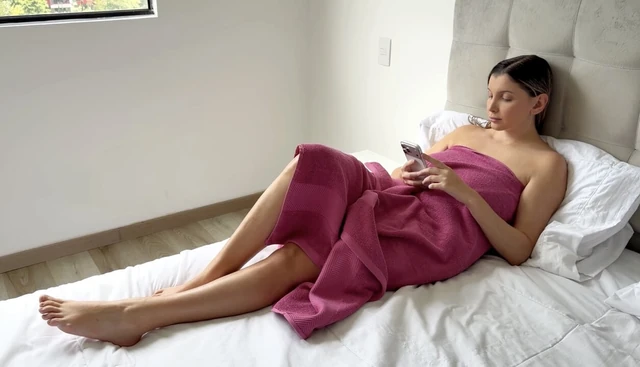 Step daddy caught Step daughter naked and fucks her