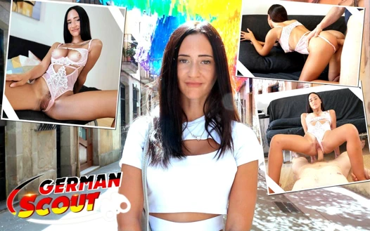 Alman izci - büyük doğal memeli sıska kız Mina Moreno model oyuncu seçmelerinde aldatıyor