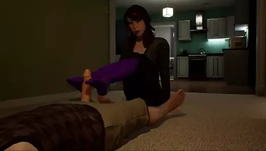 Asyalı öğretmen milf footjob ve ayak ibadet