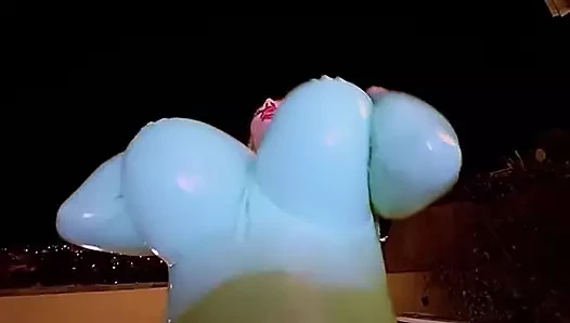 Kürke tapan tanrıça çoraplı aşırı yüksek topuklu ayakkabılar