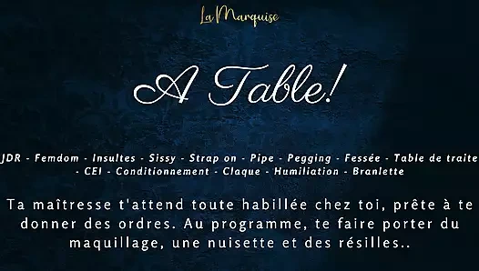 Fransız edepsiz konuşma | Sahiben masada seni sağıyor ve dölünü yediriyor