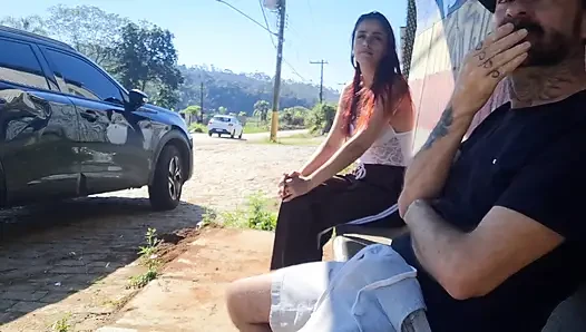 Otobüs durağında bir yabancıyla riskli mastürbasyon!