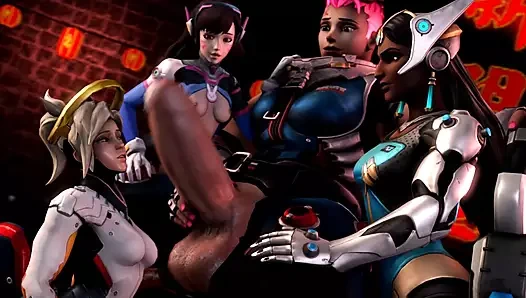 Tüm overwatch fahişeler zarya'nın büyük futa horozunun tadına bakmak istiyor