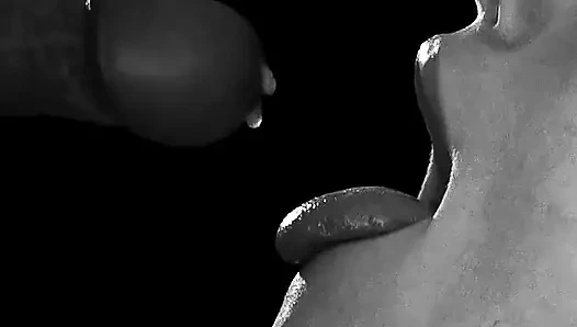 Ağır çekim ağzına boşalma! Model fotoğraf çekiminden sonra büyük bir döl yutuyor