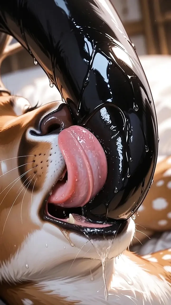 Furry Deer Doe Masturbates In Shower Fantasizing About Black Panther
