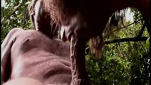 Sağlam babalar bekleyemiyor - anın sıcağında açık havada vahşi seks