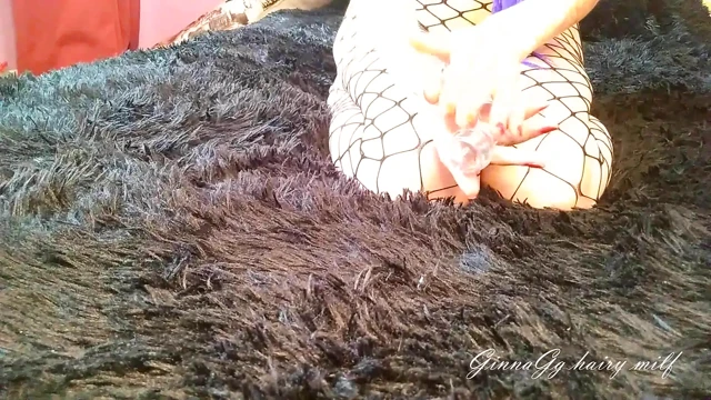 Glass in Hairy Pussy, Creampie, Stockings Fetish, Russian MILF Ginnagg