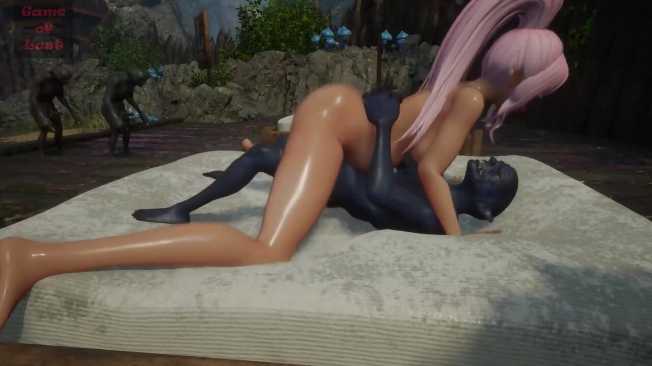 Gol anime hamile köle yatakta goblinler tarafından grup seks yapıyor