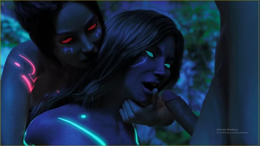 James Having Threesome With Two Evil Girls In Forest