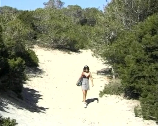 Ateşli bir Alman piliç plajda çifte sikiliyor