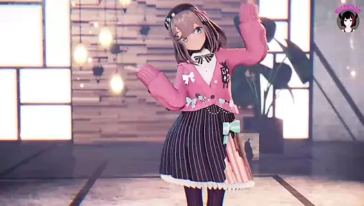 Sevimli genç kız dans ediyor + kademeli soyunma (3 boyutlu hentai)