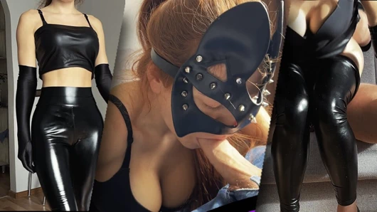 Üvey erkek kardeşimin deri takım elbiseli bir kızla sikişme ıslak hayalini gerçekleştiriyorum