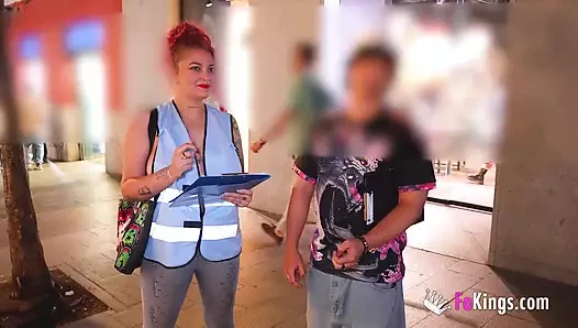 BIG Spanish babe Rebeca Addams and her sexy street polls!