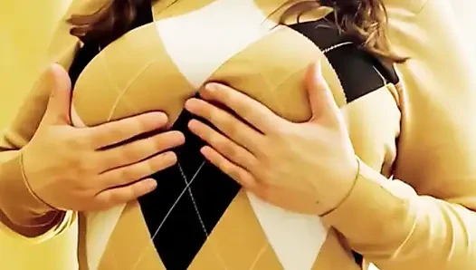 My 36f owner demanded I play with my boobs at home and in public in fetish sweaters. I gladly obeyed her massaging my big tits