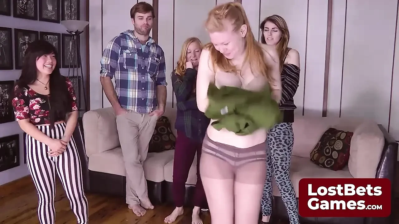 A group of five friends gather for Strip Rock Paper Scissors