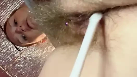 Pulling My Smelly Hairy Pussy Lips Apart to Maintain Its Health with Hrt Pessaries