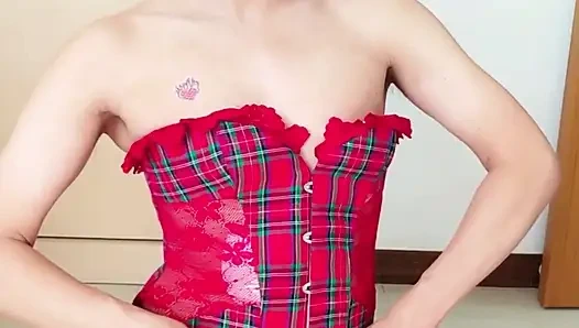 Cindy'nin Kirli Günlüğü - Kırmızı Ekose Korset Sevimli Kırmızı Iffet Orospu