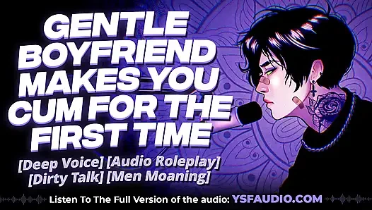 (Ses) Tatlı nazik erkek arkadaş ilk kez orgazm oluyor - erkekler inliyor - rol yapma sesi