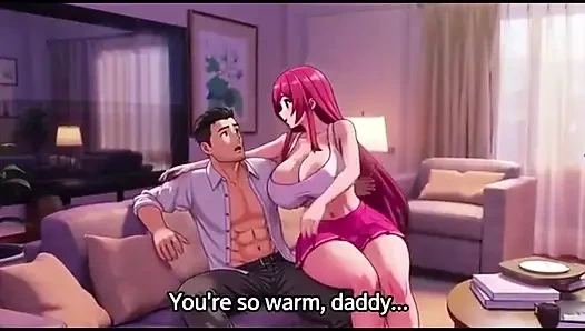 Üvey kız üvey babasını odada tek başına baştan çıkarıyor