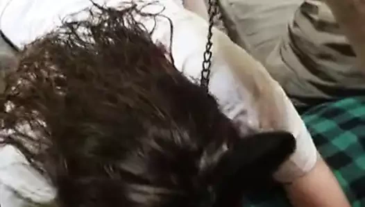 hotwife üzerinde tasma emme horoz